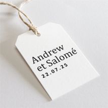 Etiquette mariage Love touch personnalisable - Couleur Noir, Blanc et Blanc - 4 x 6 cm - Monfairepart