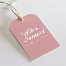 Etiquette mariage Baroque personnalisable - Couleur Rose - 4 x 6 cm - Monfairepart