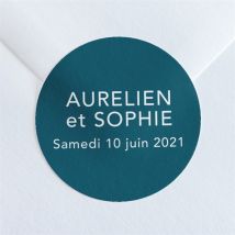 Sticker mariage Bleu minimaliste personnalisable - Couleur Bleu - 4 cm - Monfairepart