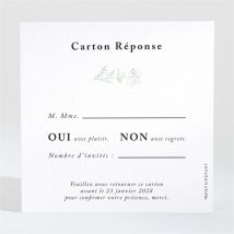 Carton réponse mariage Belle nature personnalisable - Couleur Vert, Blanc et Gris - 9,5 x 9,5 cm - Monfairepart