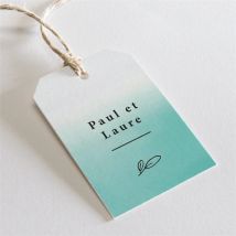 Etiquette mariage Lagon personnalisable - Couleur Bleu - 4 x 6 cm - Monfairepart