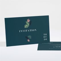 Carton d'invitation mariage Champêtre design personnalisable - Couleur Vert/Bleu - 13,5 x 8,5 cm - Monfairepart