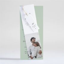 Faire-part mariage Tendre amande personnalisable - Couleur Vert - 21 x 9 cm (une fois assemblé) - Monfairepart