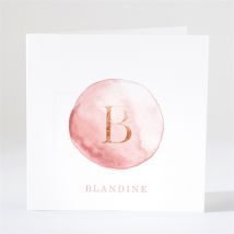 Faire-part naissance Cuivre et aquarelle personnalisable - Couleur Rose et Doré - 15 x 15 cm - Monfairepart