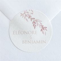 Sticker mariage Sous le saule personnalisable - Couleur Rose et Blanc - 4 cm - Monfairepart