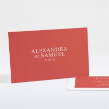 Carton d'invitation mariage Minimaliste corail personnalisable - Couleur Rouge - 13,5 x 8,5 cm - Monfairepart