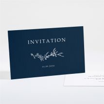 Carton d'invitation mariage Bleu minéral personnalisable - Couleur Bleu et Blanc - 13,5 x 8,5 cm - Monfairepart
