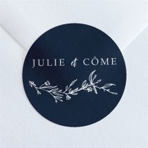 Sticker mariage Bleu minéral personnalisable - Couleur Bleu - 4 cm - Monfairepart