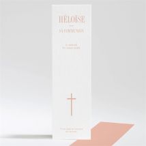 Signet communion Ma lumière personnalisable - Couleur Rose et Blanc - 5,4 x 19,4 cm - Monfairepart