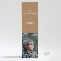 Signet communion Illustration végétale personnalisable - Couleur Kraft - 5,4 x 19,4 cm - Monfairepart