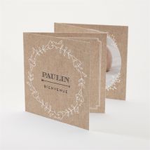 Faire-part naissance Kraft & Co personnalisable - Couleur Marron/Kraft - 10 x 10 cm - Monfairepart