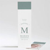 Signet baptême Annonce en or personnalisable - Couleur Bleu, Blanc et Gris - 5,4 x 19,4 cm - Monfairepart