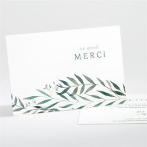 Remerciement baptême Jolie annonce Champêtre personnalisable - Couleur Vert, Blanc et Gris - 13,8 x 9,5 cm - Monfairepart