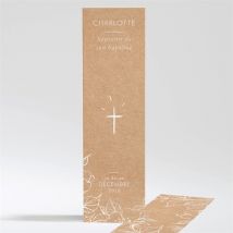 Signet baptême Gravure sur kraft personnalisable - Couleur Beige et Marron/Kraft - 5,4 x 19,4 cm - Monfairepart