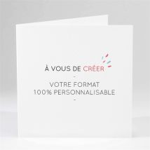 Faire-part de baptême Invitation livret 100% à créer Gris - 13,5 x 13,5 cm - Monfairepart