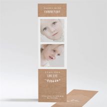 Signet communion Première Communion personnalisable - Couleur Kraft - 5,4 x 19,4 cm - Monfairepart