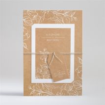 Faire-part mariage Gravure élégante personnalisable - Couleur Marron/Kraft - 21 x 14,5 cm (une fois assemblé) - Monfairepart