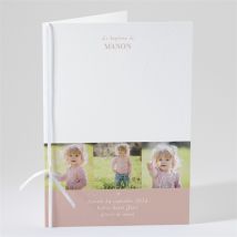 Livret de messe baptême Rose thé personnalisable - Couleur Rose - 15,2 x 21,5 cm - Monfairepart