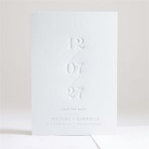 Faire-part mariage The Date personnalisable - Couleur Blanc - 14,5 x 21 cm - Monfairepart