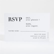 Carton réponse mariage Lettering personnalisable - Couleur Noir et Blanc - 13,5 x 8,5 cm - Monfairepart