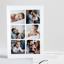 Carte de voeux Mosaique de 6 photos 2023 - Noir & Blanc/Blanc - Monfairepart