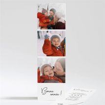 Carte de voeux Voeux marque page 2023 - Noir & Blanc/Blanc - Monfairepart