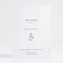 Save the Date mariage La Ronde des Fleurs personnalisable - Couleur Rose, Vert, Jaune et Blanc - 10,5 x 14,5 cm - Monfairepart