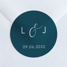Sticker mariage Love... personnalisable - Couleur Bleu - 4 cm - Monfairepart