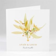 Faire-part mariage Nature et Lumière personnalisable - Couleur Jaune - 13,5 x 13,5 cm - Monfairepart