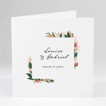 Faire-part mariage Notre Cadre personnalisable - Couleur Rouge/Rose et Vert/Orange, Beige et Blanc et Multicolore - 13,5 x 13,5 cm - Monfairepart