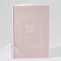 Livret de messe mariage Poésie Cuivrée personnalisable - Couleur Rose et Blanc - 15,2 x 21,5 cm - Monfairepart