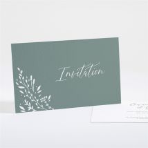 Carton d'invitation mariage Elégante Poésie personnalisable - Couleur Vert - 13,5 x 8,5 cm - Monfairepart