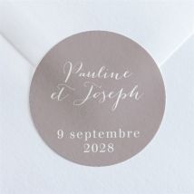 Sticker mariage Nuances personnalisable - Couleur Marron - 4 cm - Monfairepart