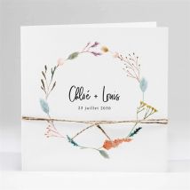 Faire-part mariage Art Champêtre - 13,5 x 13,5 cm - Monfairepart