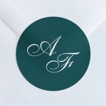 Sticker mariage Monogramme personnalisable - Couleur Vert - 4 cm - Monfairepart