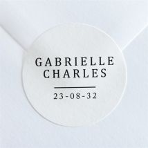 Sticker mariage Un point c'est Nous personnalisable - Couleur Noir, Blanc et Blanc - 4 cm - Monfairepart