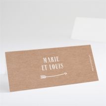 Marque-place mariage Myriade personnalisable - Couleur Beige et Marron et Noir/Kraft - 9,5 x 4,2 cm - Monfairepart