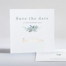Save the Date mariage L'Absolu personnalisable - Couleur Vert et Blanc - 13,5 x 13,5 cm - Monfairepart
