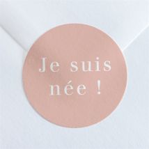 Sticker naissance Cocon de douceur personnalisable - Couleur Rose - 4 cm - Monfairepart