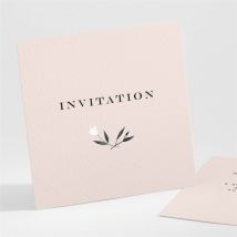 Carton d'invitation mariage En Rose et Blanc personnalisable - Couleur Rose, Noir et Blanc - 9,5 x 9,5 cm - Monfairepart