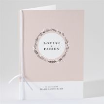 Livret de messe mariage En Rose et Blanc personnalisable - Couleur Rose, Noir et Blanc - 15,2 x 21,5 cm - Monfairepart