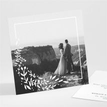 Carte de remerciement mariage En relief personnalisable - 9,5 x 9,5 cm - Monfairepart