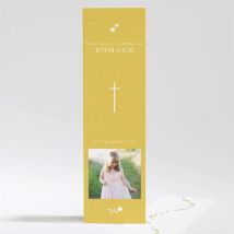 Signet communion Profilé personnalisable - Couleur Jaune et Blanc - 5,4 x 19,4 cm - Monfairepart