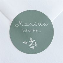 Sticker naissance Cadre photo simple personnalisable - Couleur Vert - 4 cm - Monfairepart