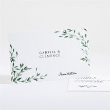 Carton d'invitation mariage So chic personnalisable - Couleur Vert et Blanc - 13,5 x 8,5 cm - Monfairepart