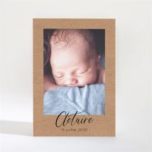 Faire-part naissance Petit Cadre kraft personnalisable - Couleur Marron/Kraft - 9,5 x 13,8 cm - Monfairepart