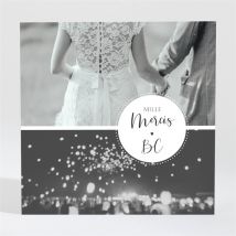 Carte de remerciement mariage Avec programme Magnet personnalisable - 9,5 x 9,5 cm - Monfairepart