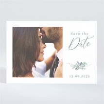 Save the Date mariage L'Absolu Magnet personnalisable - Couleur Vert et Blanc - 13,8 x 9,5 cm - Monfairepart