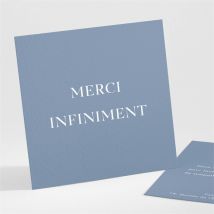 Carte de remerciement décès Pour toujours personnalisable - Couleur Bleu, Blanc et Gris - 9,5 x 9,5 cm - Monfairepart