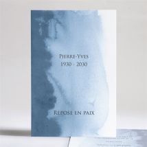 Faire-part décès Dégradé personnalisable - Couleur Bleu - 14,5 x 21 cm - Monfairepart
